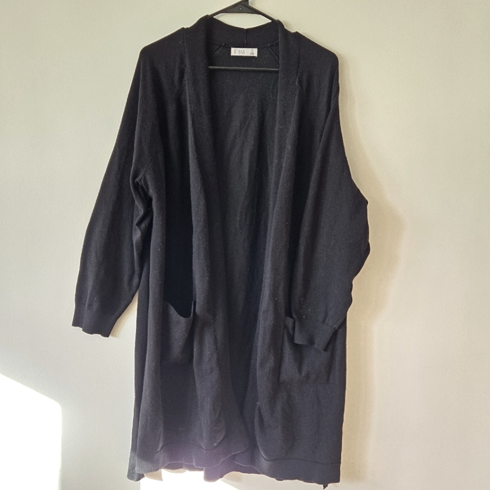 Black Open Front Sweater